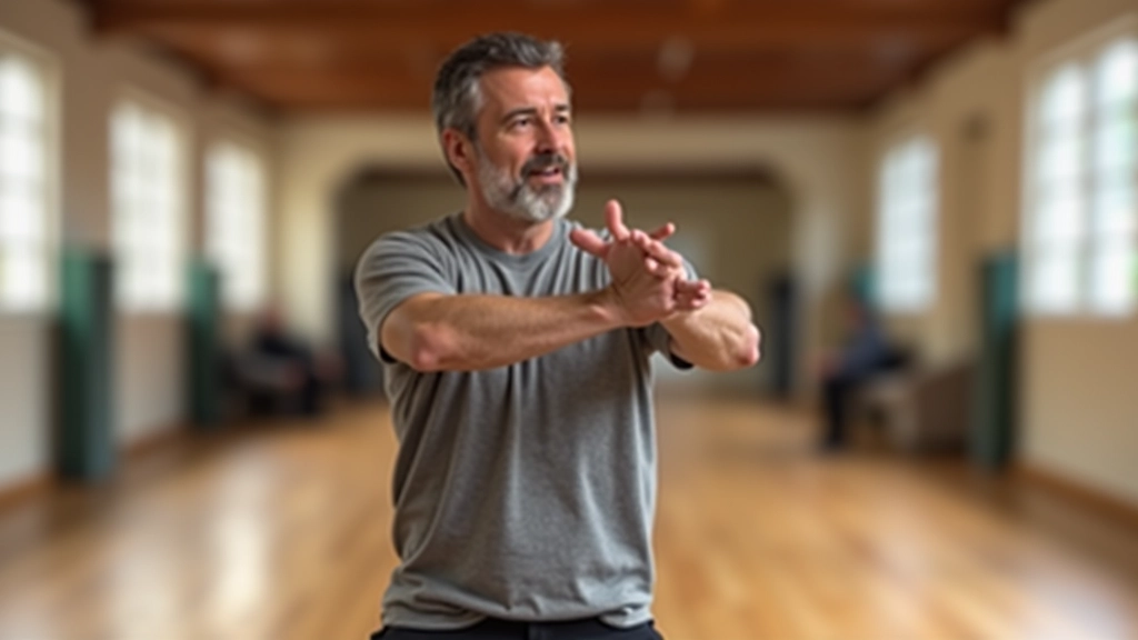 Dance instructor demonstrating basic bachata steps to a group of beginner students in a dance studio